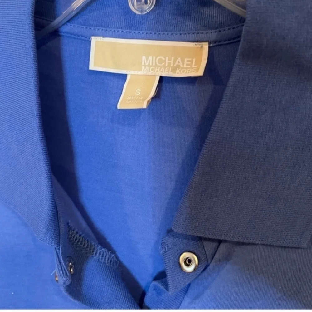 Michael Kors Royal Blue Polo Shirt Women’s Small Stretch Top